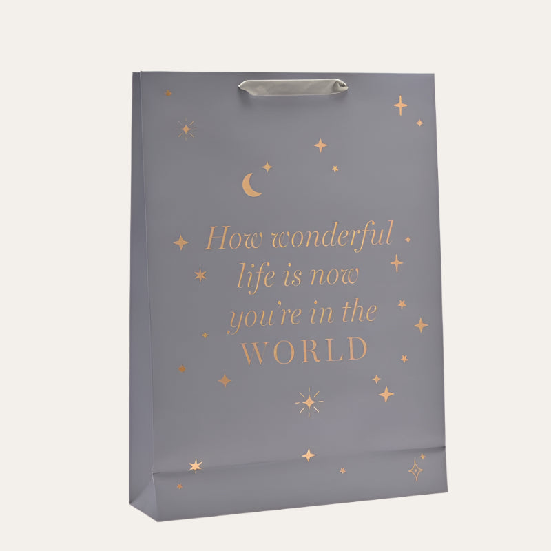 Extra Large Blue Baby Boy Gift Bag Elegant & Reusable Gift Wrapping.