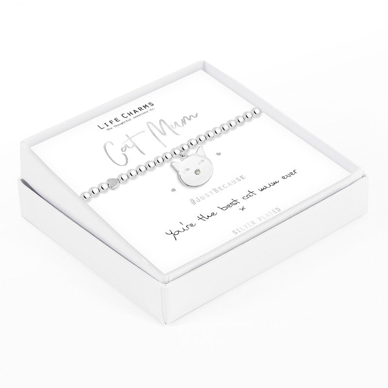 Silver Plated Bracelet 'Cat Mum' Jewellery.