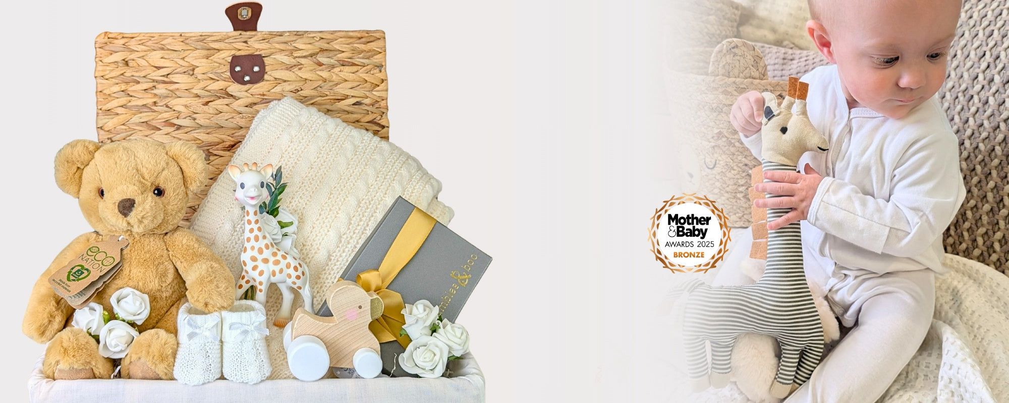 Bumbles and Boo baby shop home page image.