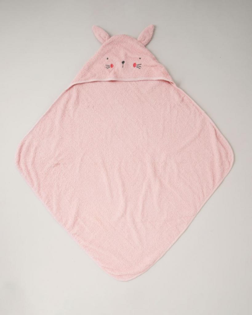  pink bunny hooded towel
