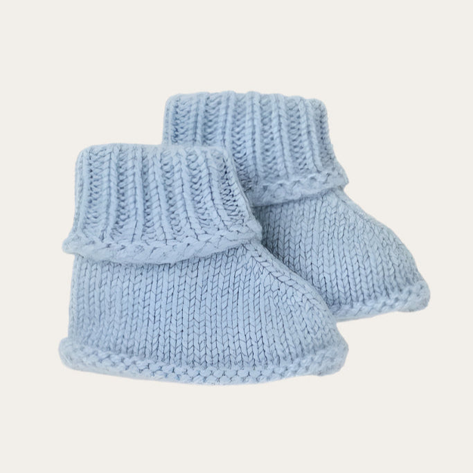 Cashmere Baby Bootees, Spa Blue 0-3 Months Booties.