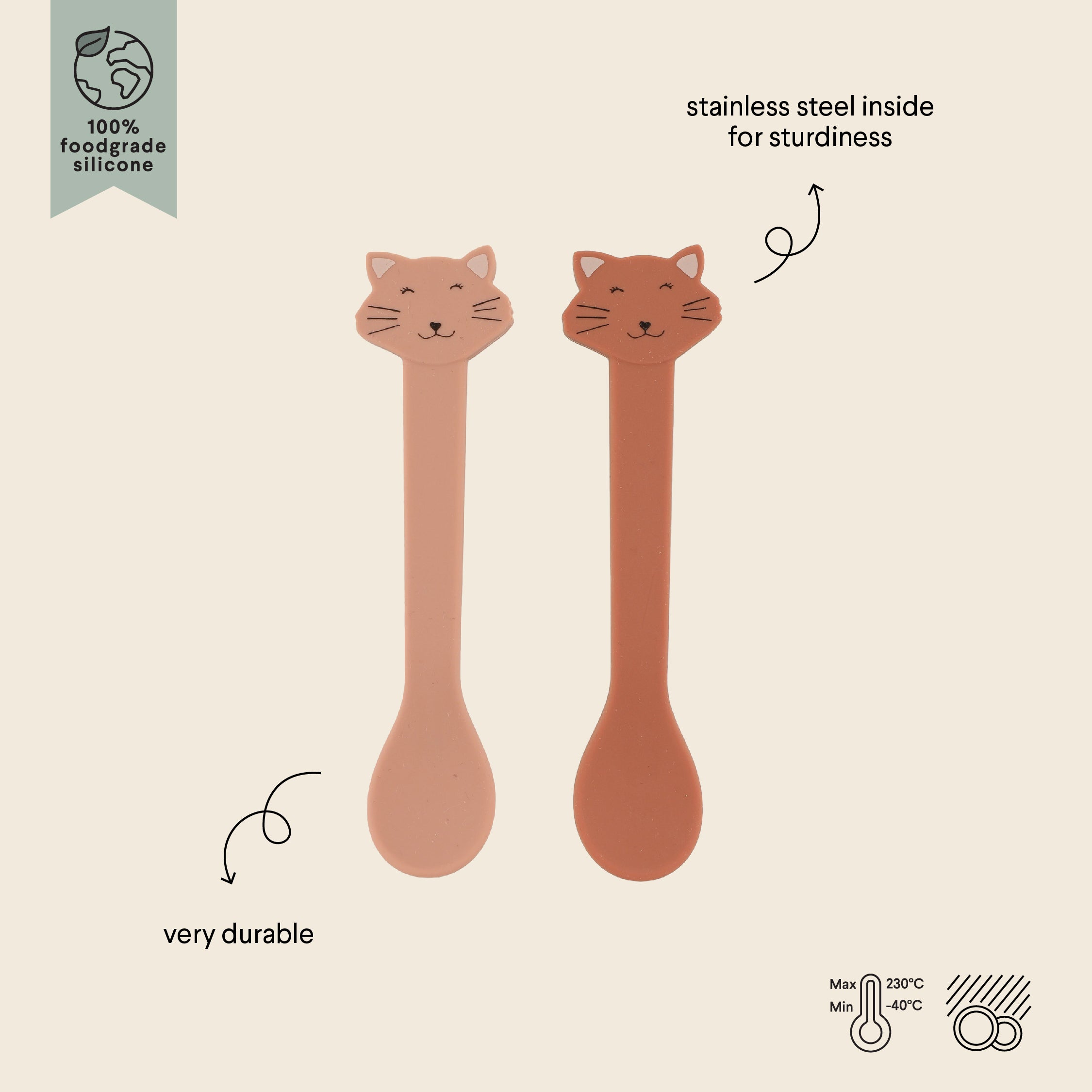 Silicone feeding spoon 2-pack - Mrs. Cat