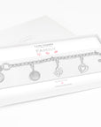 Silver 'Family' bracelet gift set with 4 charms