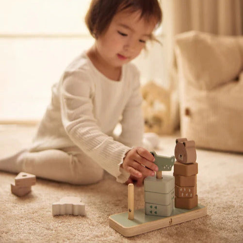Wooden Stacking Tower Jungle Wooden Toy.