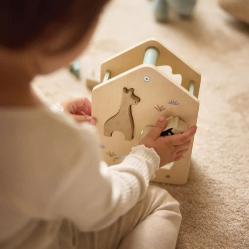 Wooden Sorting House Jungle Animal Puzzle Wooden Toy.