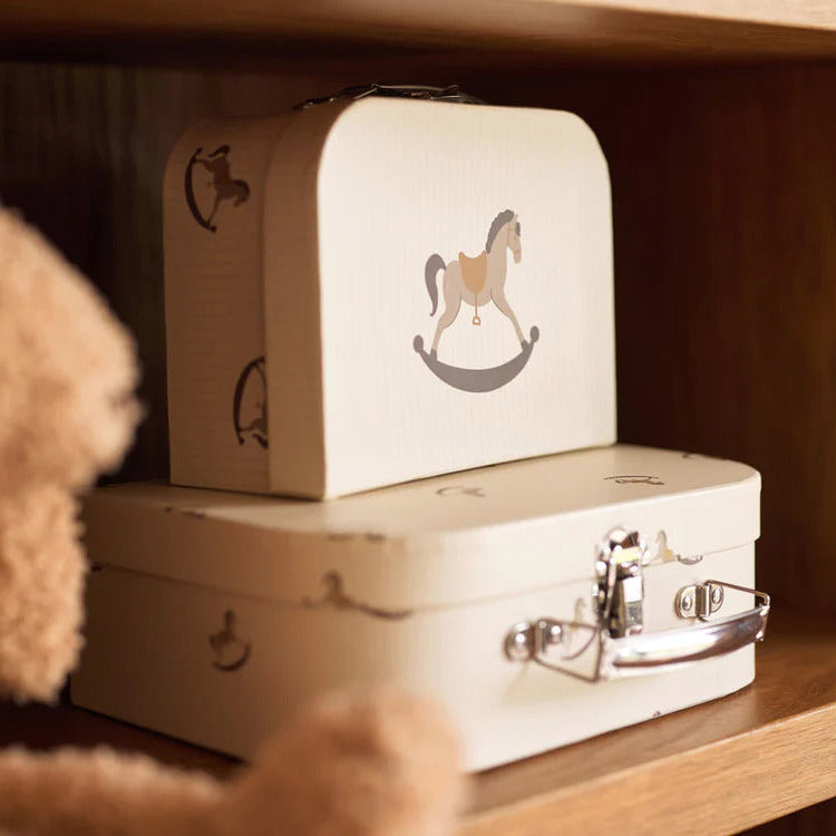 Keepsake Storage Suitcase Play Case Set Rocking Horse (2 Pieces) Keepsake Box.