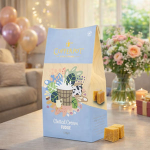 Clotted cream fudge in a box
