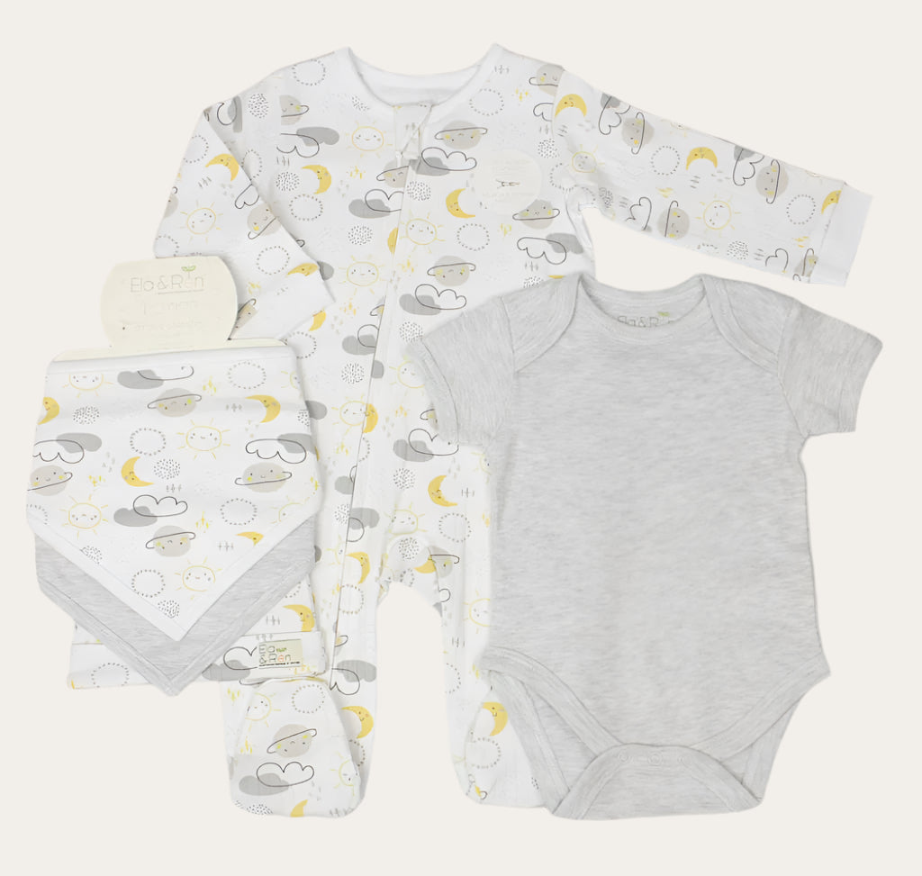 Unisex Baby Clothing Gift Set â Clouds & Planets | 5-Piece Newborn Outfit 0-9M Unisex Baby Clothes.