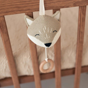 Attachable Musical Fox Plays “Sleep, Dear Child, Sleep” Pram Toy.