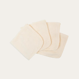 Cream Organic Baby Washcloths – Reusable Cotton Cloths for Bath Time