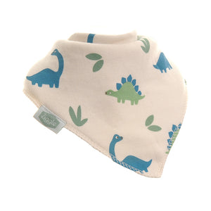 Bandana baby bib with colourful dinosaur print