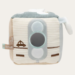 Baby crinkle cube toy with gas pump and key