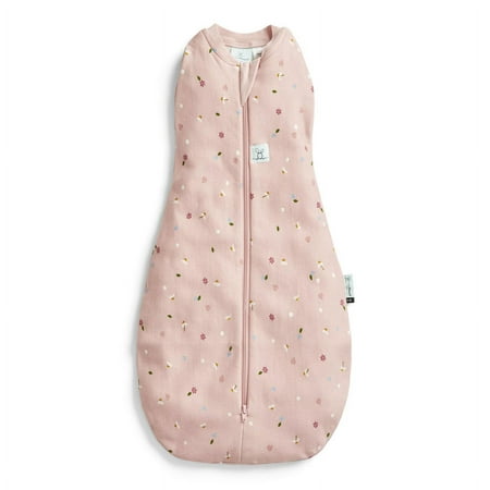 Pink 'cocoon swaddle' baby sleeping bag with flower pattern