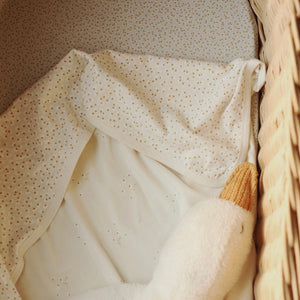 Organic Reversible Blanket 'Wild Chamomile & Daisy Meadow' Baby Blanket.