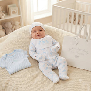 Dinosaur baby boy 6 piece gift set in mesh gift bag