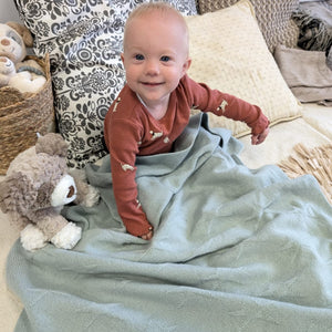 Cashmere Duck Egg Baby Blanket.