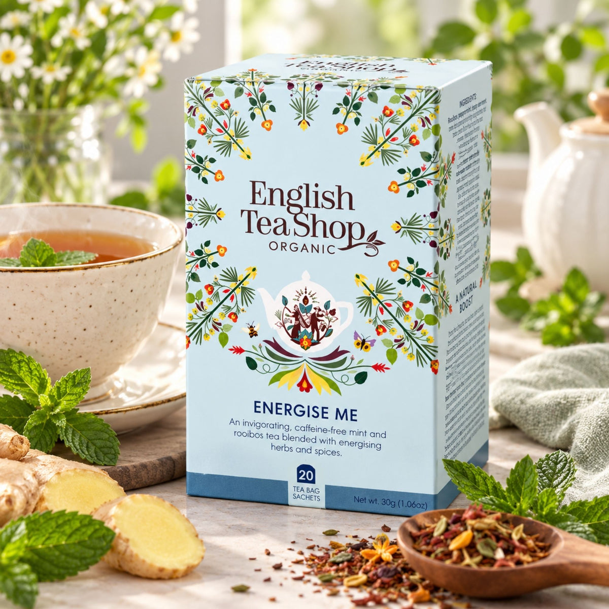 Energise Me organic herbal tea – 20 sachet box