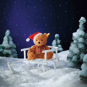Festive teddy bear – 30cm soft toy with classic Steiff features
