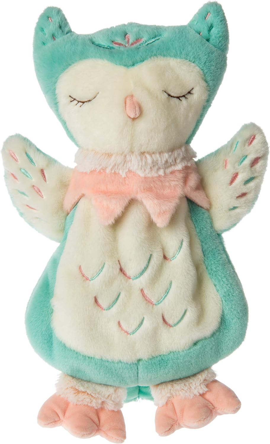 Cream, teal and pink owl soft toy