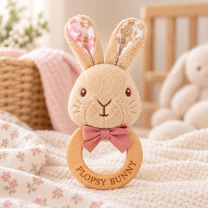 Flopsy bunny wooden ring rattle Beatix Potter