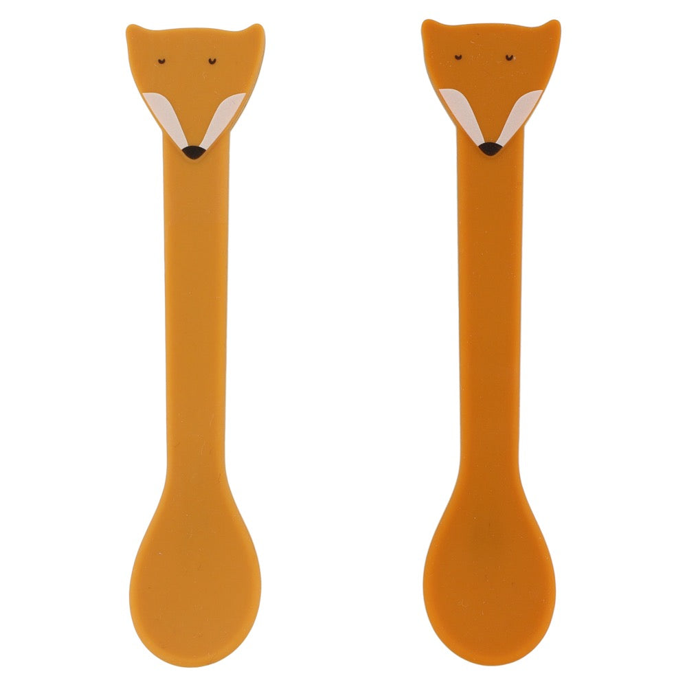 Silicone feeding spoon 2-pack - Mr. Fox Baby Dining Set.