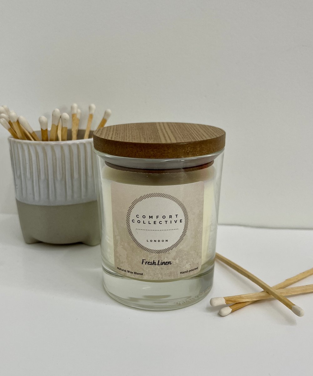 Comfort Collective London &#39;fresh linen&#39; scented candle