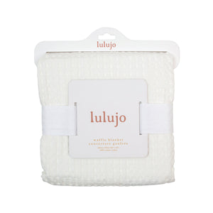 Cosy waffle weave baby blanket in vanilla tone