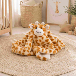 Plush huggy giraffe baby comforter toy suitable from birth.