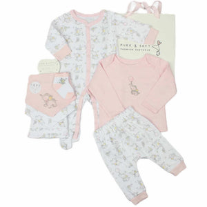 Baby girl clothing gift set with elephant print