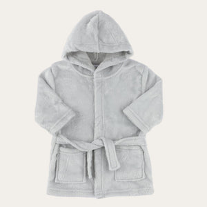 Grey Hooded Baby Bath Robe – Animal Embossed Design