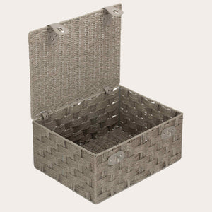 Set 3 Grey Paper Rope Hampers
