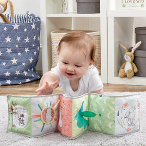 soft discover and unfold baby book - guess how much I love you. Suitable from birth.