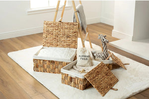 Water Hyacinth and Seagrass Weave Hamper Storage Set Keepsake Box.