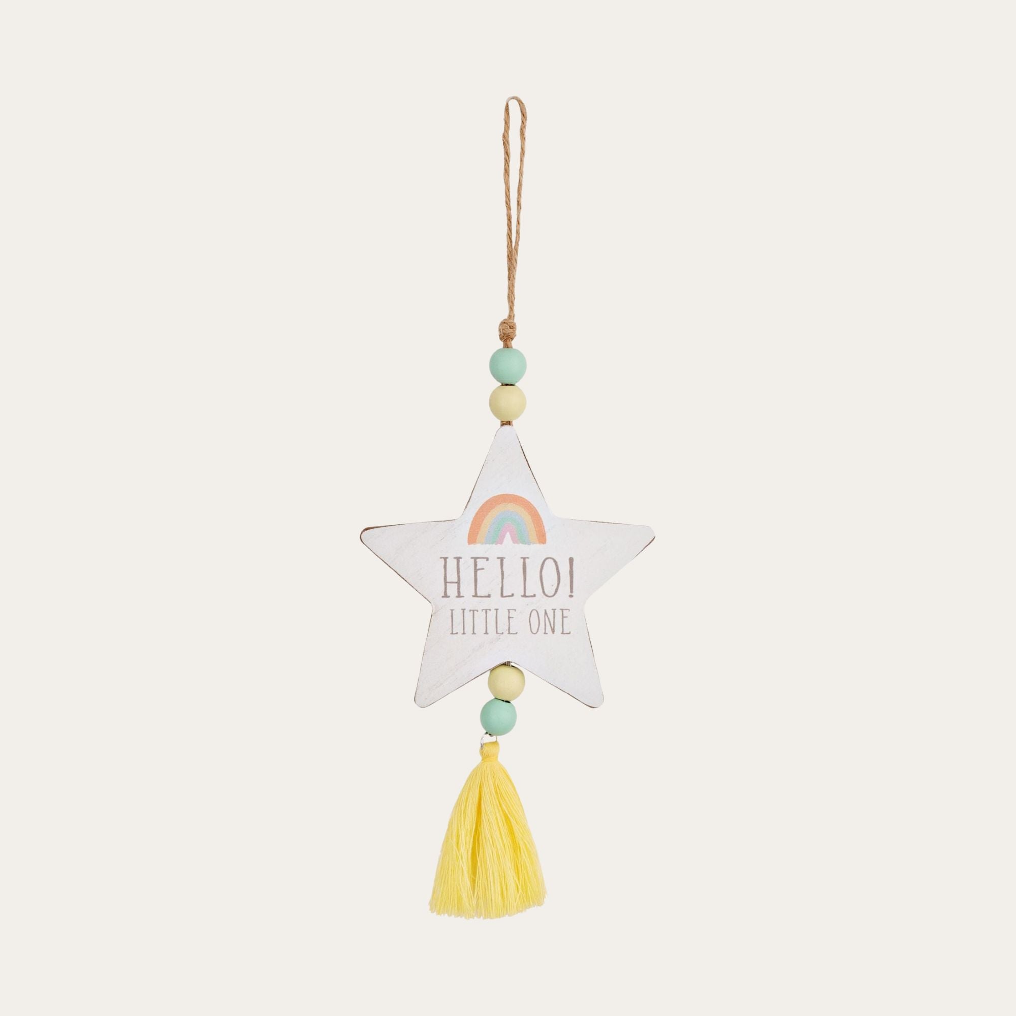 Hanging Star Plaque 'Hello Little One' Baby Plaque.