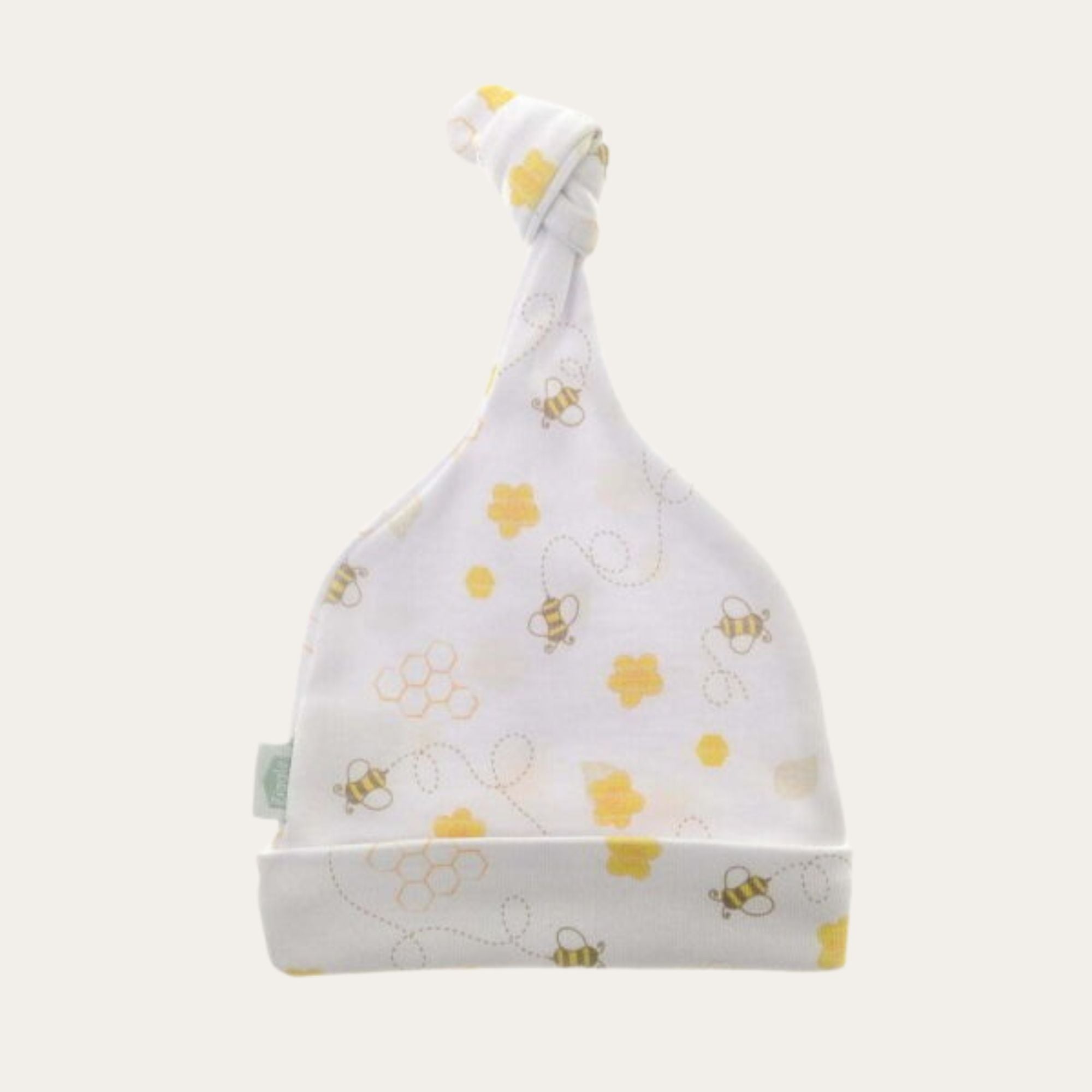 'Honeycomb Bee' Baby Knot Hat - 100% Cotton Baby Hat.