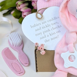 Blush Pink Baby Girl Gift Box: Newborn Essentials Hamper