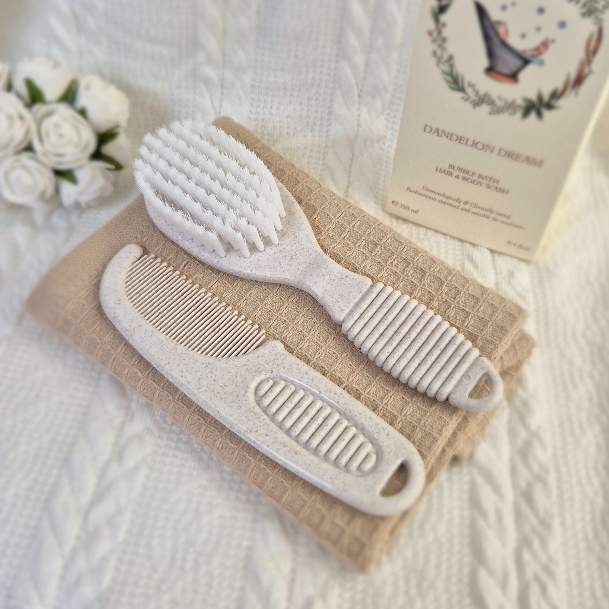 Baby Brush Comb Set Ivory Bumbles Boo1