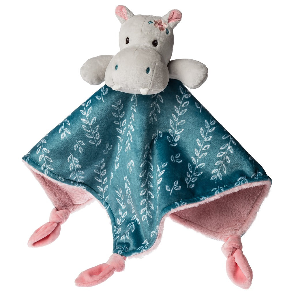 Pink and jewel-coloured hippo comforter