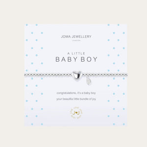 Joma Jewellery baby boy bracelet on a card with a poem.