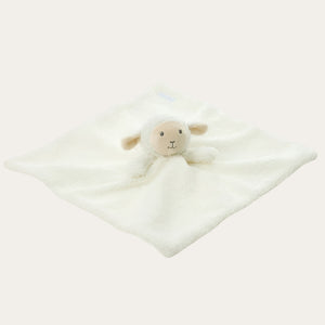 Neutral baby comforter with cuddly lamb head