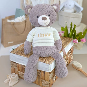 Large brown cuddly teddy bear which can be personalised.