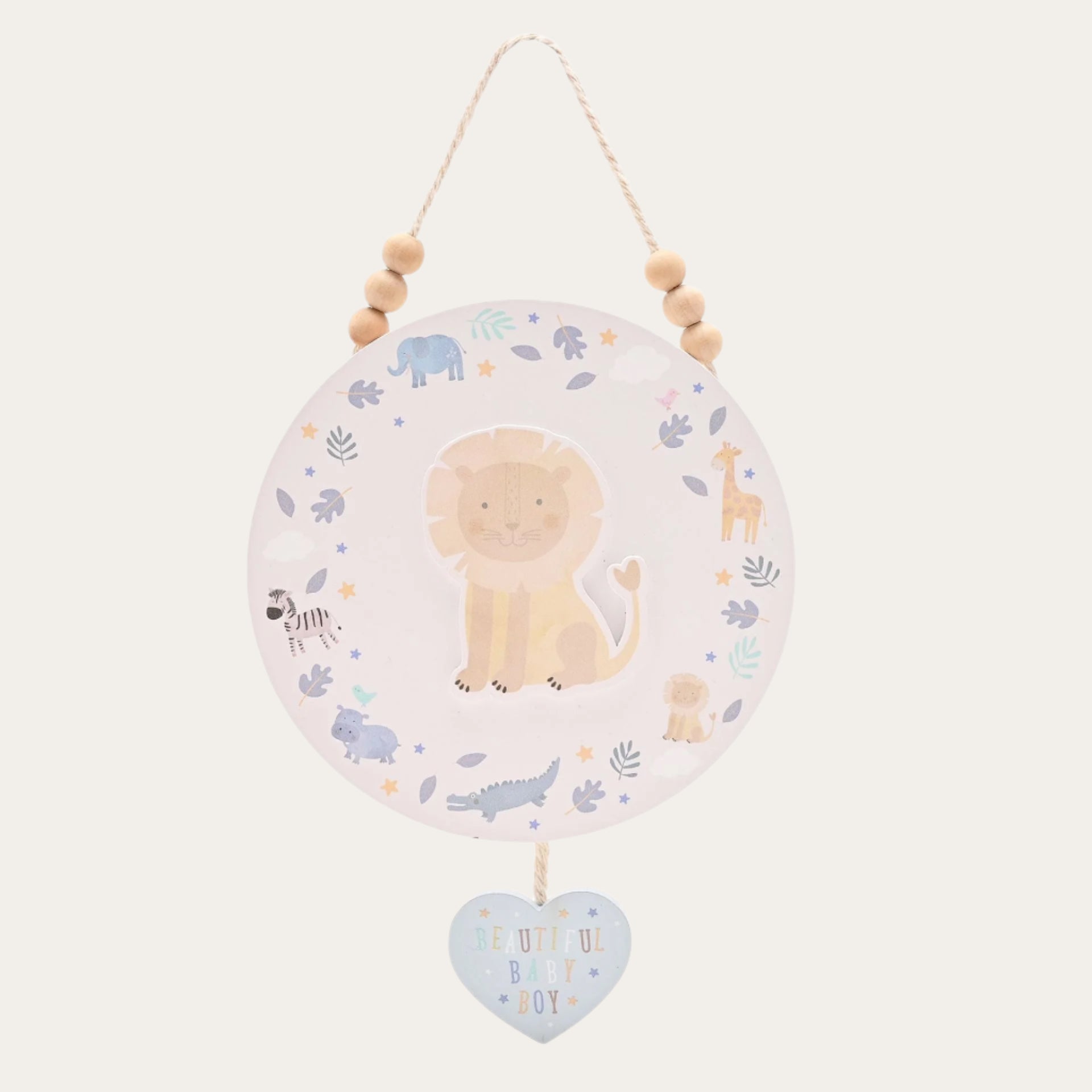 Bluei Lion Round Plaque for baby’s nursery