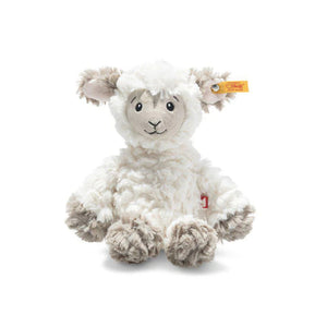20cm soft cuddly steiff lamb suitable for babies and children.