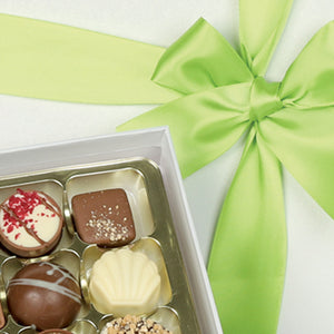 Large Assorted Chocolate Gift Box with Green Ribbon