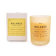 Candle &#39;Balance&#39; Mandarin &amp; Bergamot Glass Scented Candle Mum Gifts