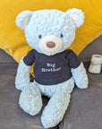 mint green cuddle teddy bear with the option to be able to add a jumper to it with an embroidered name