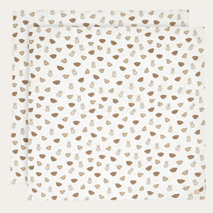 Miffy swaddle muslins displayed in baby nursery – 2 pack cloths