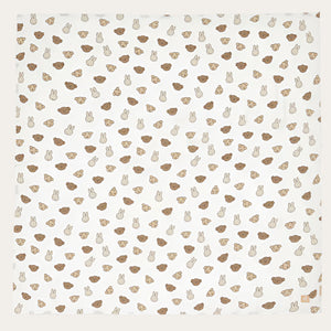 Close-up of Miffy print on large baby muslin swaddles – soft cotton