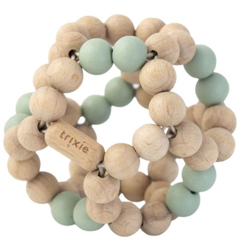 Wooden bead ball toy with mint beads