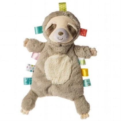 Brown sloth soft toy with satin tags